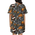 thumbnail image 6 of Fuzoiu Fastfood 1 Print Women's Short-Sleeved Pajama Set,Lounge Sleepwear Set,Womens Pajama Sets 2 Piece,Button-Up Top and Shorts with Pockets-XX-Large, 6 of 7
