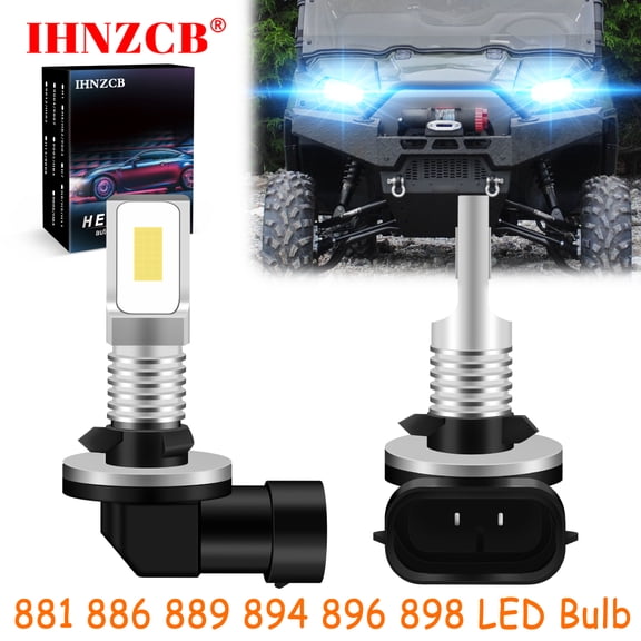 IHNZCB for Polaris Ranger 400 500 570 Tractor / Lawn Mower LED Headlights Bulb 881 886 889 894 896 898 Ice Blue,Y48