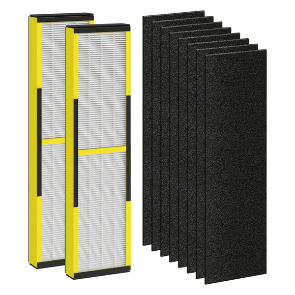 FLT4825 Replacement Filter for Germ Guardian Air Purifier, for AC4825 AC4850, 2 True HEPA + 8 Carbon Filters