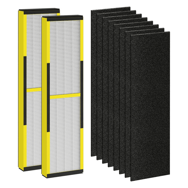 FLT4825 Replacement Filter for Germ Guardian Air Purifier, for AC4825 AC4850, 2 True HEPA + 8 Carbon Filters