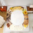 thumbnail image 4 of Manfei Cute Sunflowers Highland Cattle Fitted Sheet Queen 3-Piece,Floral Animal Bedding,Orange Brown,1 Fitted Sheet and 2 Pillowcases, 4 of 6