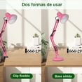thumbnail image 2 of Lámpara de Escritorio DAPON 2 Modos Clip y Base ajustable de 360° y brazo plegable 3 Colores de Luz, Color Rosa, 2 of 8