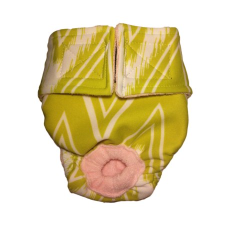 Barkertime Lime Green Pattern Washable Dog Diaper - Made in USA