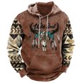 thumbnail image 3 of Sudadera con capucha con estampado de demonio Wendigo de América del Norte, sudadera con capucha de vaquero occidental, suéteres casuales de gran tamaño para uso diario, ropa de calle vintage, 3 of 5