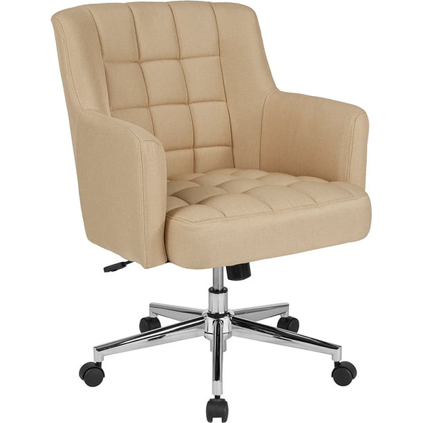 Home Office Box Tufted MidBack Office Chair in Beige