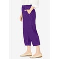 thumbnail image 3 of Woman Within Plus Size Petite 7-Day Elastic-Waist Pull-On Cotton Denim Capri Jeans, 3 of 6