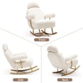 thumbnail image 6 of Aukfa Nursery Rocking Chair, Accent Upholstered Rocker Glider Chair for Living Room Bedroom, Beige, 6 of 9
