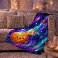 thumbnail image 6 of Kawaii Solar System Planets Cute Faces Deep Space, Playful Celestial Art Scene, Warm Flannel Blanket for Living Room and Bedroom, Celestial Art Lovers Housewarming Gift, Playful Home Decor, 6 of 9