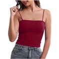 thumbnail image 2 of PNTUTB Camisoles for Women Stylish Solid-Color Seamless Tencel Tank Top Casual Slim Comfortable Wire-Free Sleeveless Top with Padded Cups, 2 of 6