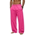 thumbnail image 5 of GrmtClth Men's Open Bottom Jogger Sweatpants Baggy Silhouette Deep Side Pockets Casual Gym Errands Athletic Trousers Hot Pink M, 5 of 5