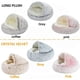 thumbnail image 4 of Cama de felpa larga para gato, cojín redondo para gato, cesta de Gato caliente para casa, bolsa de dormir para gato, perrera 2 en 1 para perro pequeño, 4 of 4