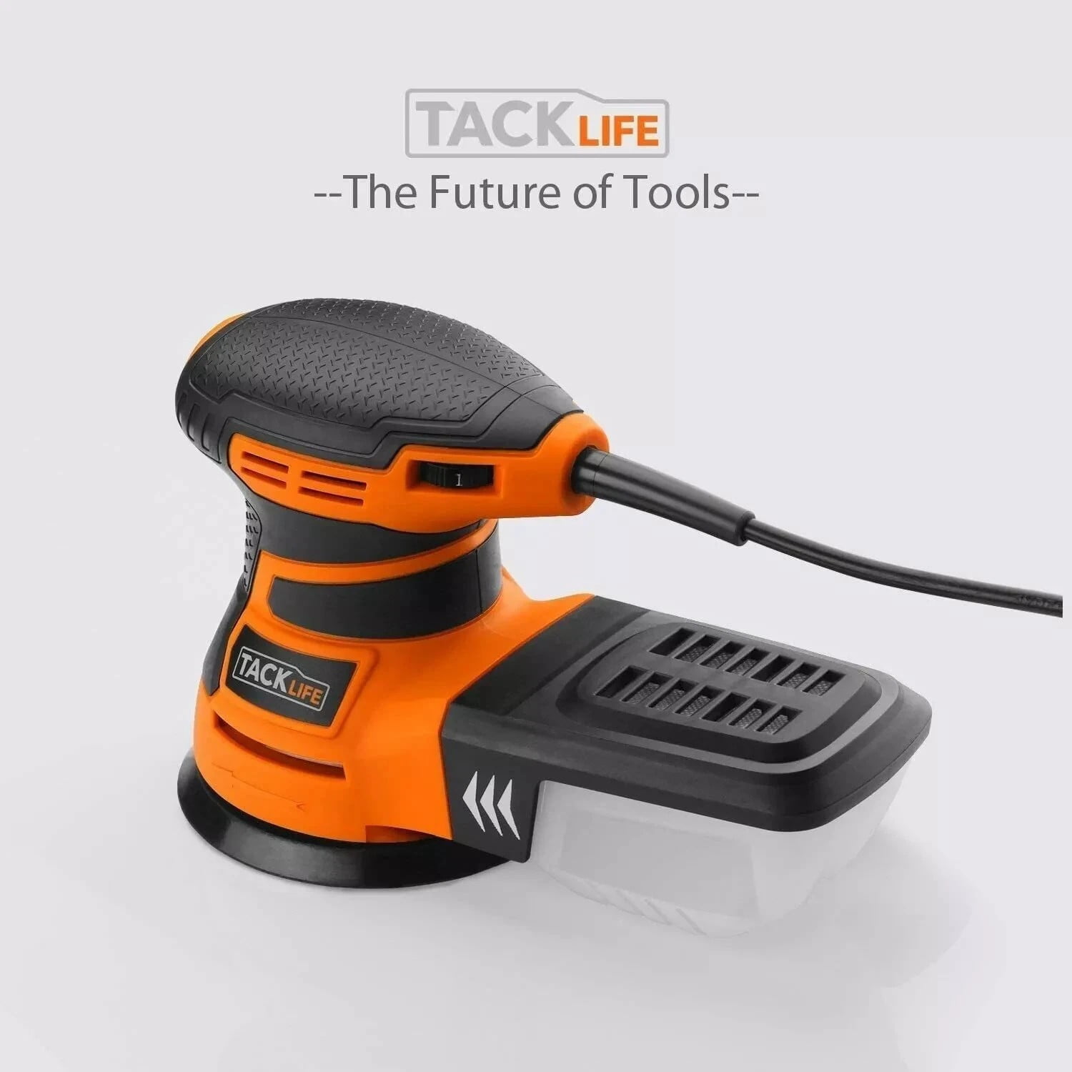 New TACKLIFE 5-Inch Random Orbital Sander 3.0A w/ 12Pcs Sandpapers, 6 Variable Speed