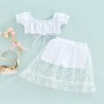 thumbnail image 2 of Little Girls Drawstring Crop Tops Shorts Pants Mesh Tulle Skirt Lace Dresses, 2 of 6