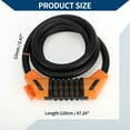 thumbnail image 4 of Candado de bicicleta Unique Bargains con cable en espiral, bloqueo de cable de bicicleta de 5 dígitos reiniciable, acero de 120 cm, negro mate y naranja, 1 juego, 4 of 6