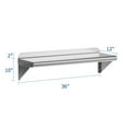 thumbnail image 2 of Ourlova 12"x36" NSF Stainless Steel Wall Shelf, 345 lbs Load Heavy Duty Commercial Wall Mount Shelving, 12'' x 72'', Metal Kitchen Rack for Restaurant, Home, Kitchen, 2 of 9