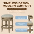 thumbnail image 2 of ROME + OAK Runyan 26" Backless Swivel Counter Stool in Reclaimed Oak with Ash Grey Fabric, 2 of 10