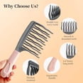 thumbnail image 2 of Peine de Dientes Anchos para Rizos, Peine Desenredante con Doble Hilera de Dientes Ondulados para Cabello Rizado/Ondulado/Grueso/Largo/Húmedo Y Seco, Cepillo Desenredante para El Cabello, 2 of 4