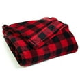 thumbnail image 2 of Modern Impressions Red/Black Plaid Polyester Throw, 50" x 70", 2 of 2