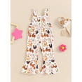 thumbnail image 3 of Suealasg Little Girls Overalls Romper Sleeveless Chicken Floral Print Jumpsuit 1T 2T 3T 4T Toddler Girls Summer Farm Flare Playsuit, 3 of 6