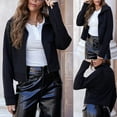 thumbnail image 2 of LYXSSBYX Womens Jackets and Coats Clearance Women Fashion Show Thin Color Zipper Long Sleeves Lapel Jacket Tops Coat, 2 of 9