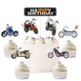 thumbnail image 1 of Cake Topper Classic Retro Motorcycle Happy Birthday, 7 unidades, 1 of 5