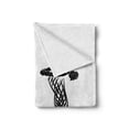 thumbnail image 2 of Youth Soft Flannel Fleece Blanket, Freehand Drawing Style Basketball Player Jumping Athlete Training Artwork, Cozy Plush for Indoor and Outdoor Use, 70" x 90", Cinnamon Black White, by Ambesonne, 2 of 6