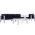thumbnail image 1 of Modway Shore Sectionnel de Mobilier de Patio Extérieur en Aluminium, 4 Pcs, 1 of 7