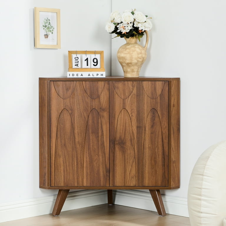 LEFHDA Adjustable Shelf Corner Cabinet with 2 Doors — Freestanding
