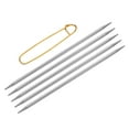 thumbnail image 1 of Uxcell 5Pcs Agujas de Tejer Tamaño US 7(4.5mm) Diámetro 6 Pulgadas Agujas de Acero Inoxidable de Punta Doble con Sujetador de Puntos, 1 of 5