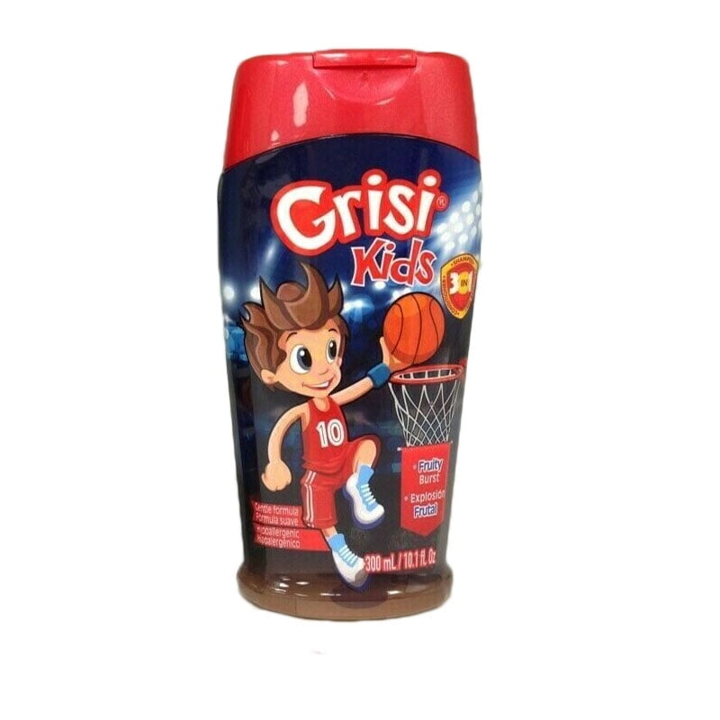 Grisi Kids 3 In 1 Shampoo, Conditioner and Shower Gel, Fruity Burst, 10.1 Oz