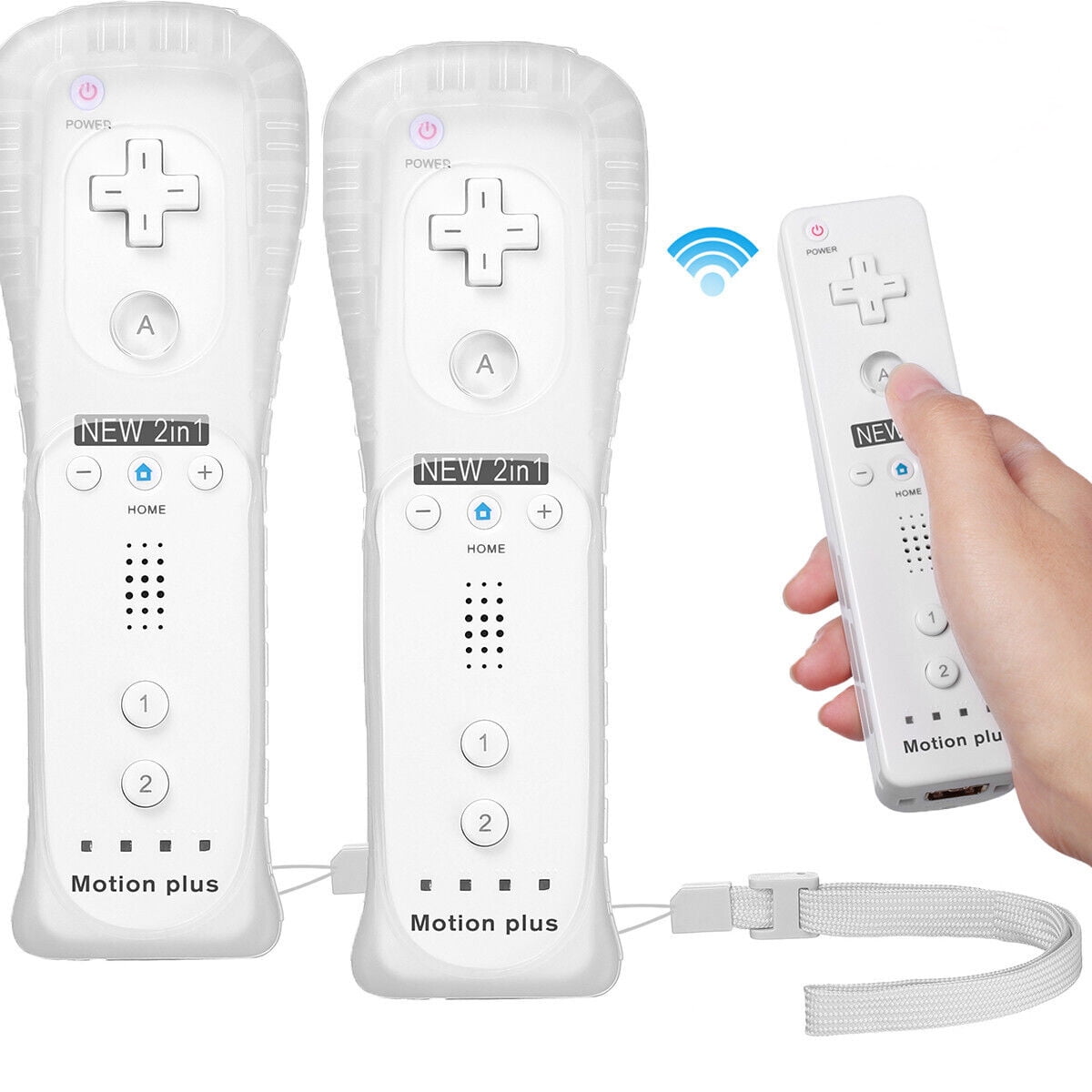 2Pack Remote Controller Motion Plus for Nintendo Wii / Wii U with Case