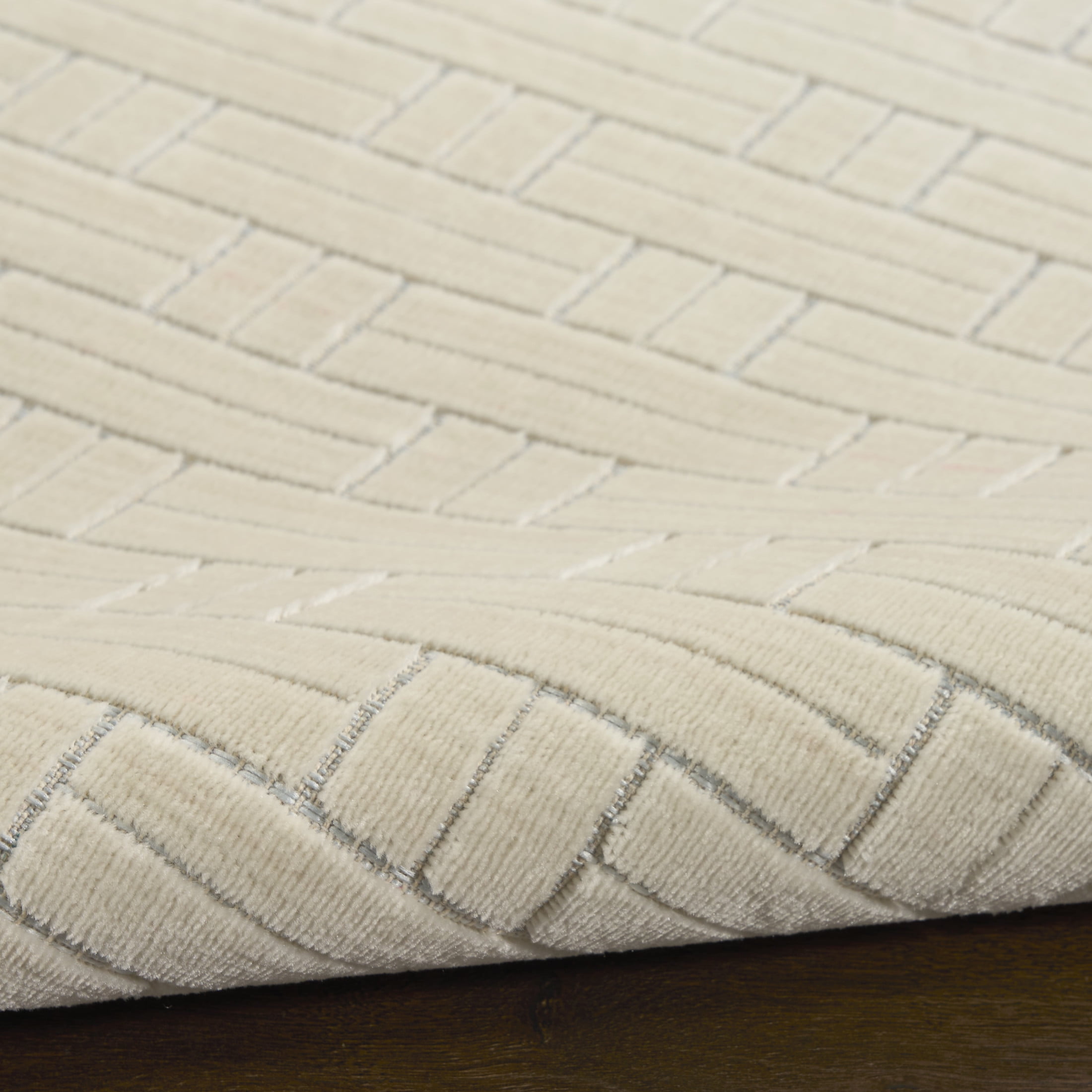 Nourison Washable Charm 2' x 6' Ivory Modern Indoor Rug