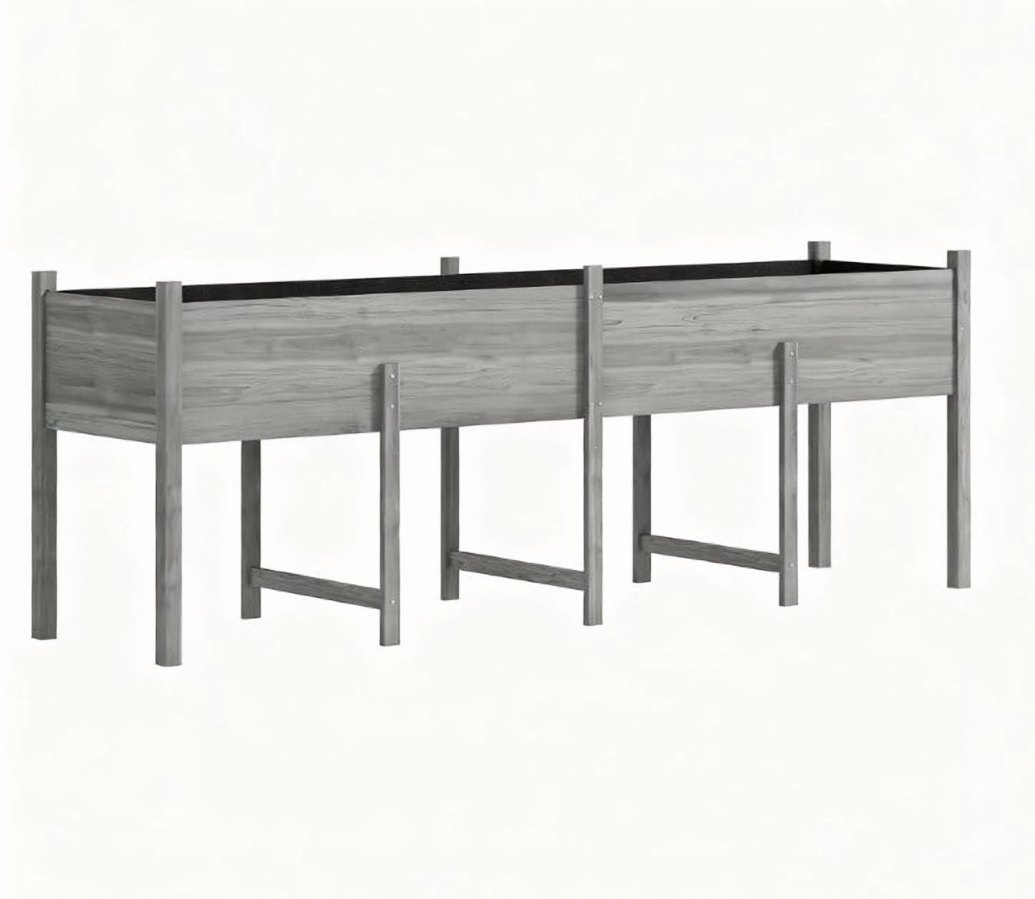 Large Elevated Planter Box, Wooden Raised Garden Bed with Legs, Bed Liner and Drain Holes