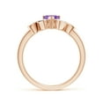 thumbnail image 2 of ANGARA Natural 0.35 Ct. Amethyst with Diamond Heart Ring in 14K Rose Gold for Women (Ring Size: 10), 2 of 7