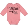 thumbnail image 3 of Inktastic Though She Be but Little She is Fierce Quote Shakespeare Girls Long Sleeve Baby Bodysuit, 3 of 5