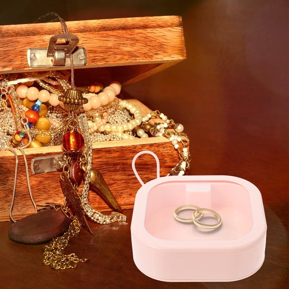 Phenofice Multi-Function Pink Jewelry Case with Smooth Edges and Visible Top