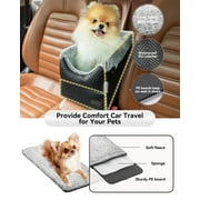 PETSFIT Center Console Dog Car Seat with Safe Protection Hooks, Pet Car Seat with Upgraded Safety Tethers, Washable Cushion, Console Dog Car Seats for Small Dogs Up to 9 Lbs(Black)