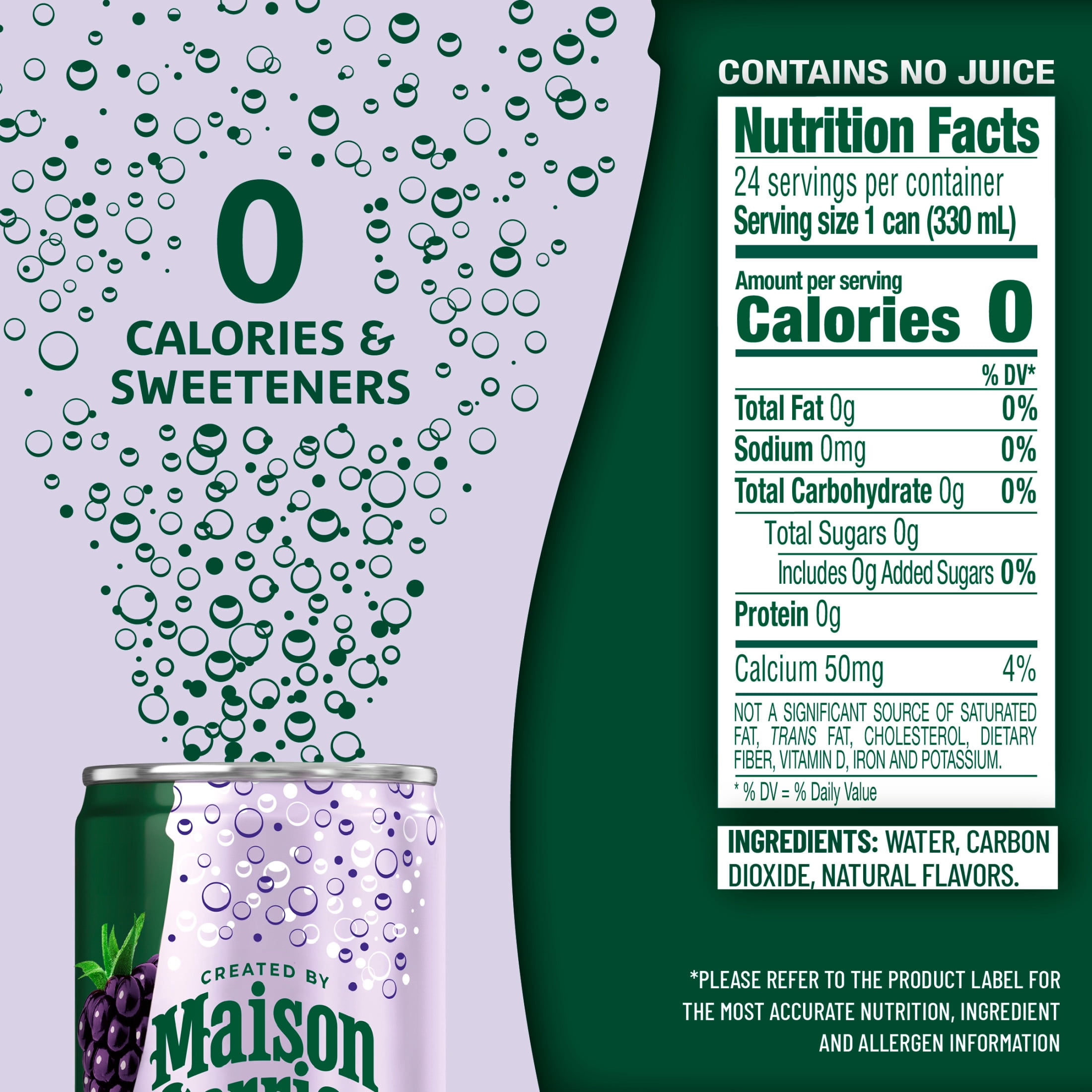 Maison Perrier Forever Blackberry Sparkling Water, 11.15 fl oz, 24 Pack Cans (3 Pack of 8)