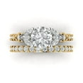 thumbnail image 2 of Clara Pucci 14K Yellow/White Gold Round Cut 1.5Ct Simulated Clear Diamond Engagement Ring + Matching Band - Luxury Box Included, 2 of 7