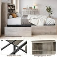 thumbnail image 4 of Homhougo Queen Bed Frame with Bookcase Headboard and 4 Large Drawers, Storage Wooden Bed Frame Queen Size No Box Spring Needed, Duty Metal Slats, Noise Free, Easy Assembly, Grey, 4 of 7
