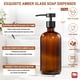 thumbnail image 3 of Dispensador de jabón GMISUN de vidrio ámbar de 500 ml con bomba de acero inoxidable, 3 of 8