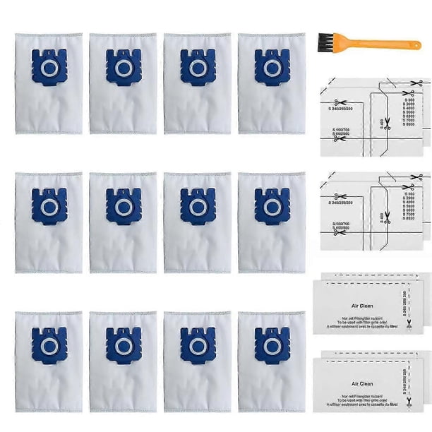 12 GN Vacuum Cleaner Dust Bags, Compatible with Miele Hyclean Pure 3D Dust Bags, Replacement Dust Bags for Classic C1 Complete C2 Complete C3, S