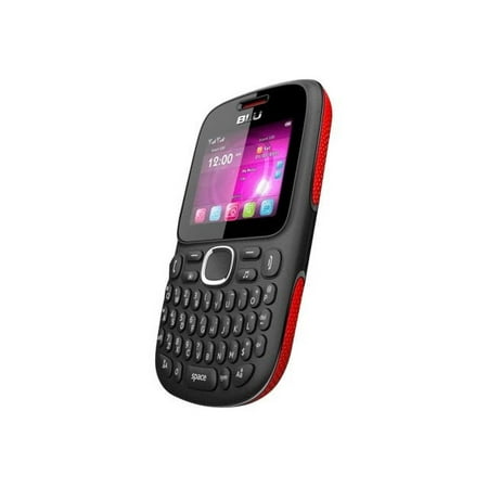 BLU Samba TV Q170T 32 MB Feature Phone, 2" LCD220 x 176, 32 MB RAM, 2G, Black, Red