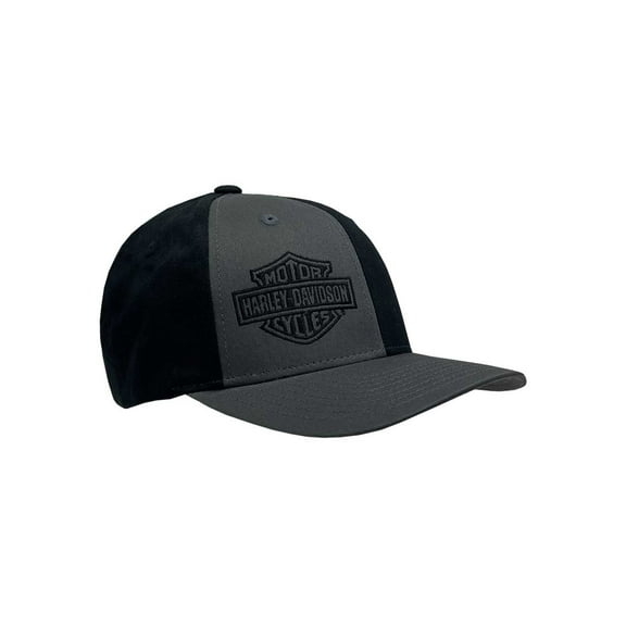 Harley-Davidson Men's Striped Down Adjustable Snapback Baseball Cap – Gray/Black, Harley Davidson