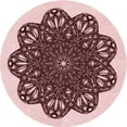 thumbnail image 1 of Ahgly Company Machine Washable Indoor Round Transitional Brown Red Area Rugs, 6' Round, 1 of 7