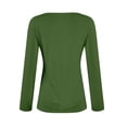 thumbnail image 4 of LISTHA Long Sleeve Shirts for Women Fashion Crop Tops Square Neck Y2k Basic Clothes Slim Fit T Shirts #1 Green S, 4 of 6