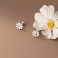 thumbnail image 3 of K-KED Real 925 Sterling Silver & Enamel Daisy Stud Earrings Flower Plants Garden Studs, 3 of 6
