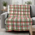 thumbnail image 2 of Green Red Checkered Blanket Soft Cozy Warm Throw Blanket for Couch, Plush Fuzzy Flannel Fleece Blankets for Sofa, Farmhouse Christmas Winter Striped Bed Blankets Lightweight Gifts for Women, 50"x60", 2 of 9