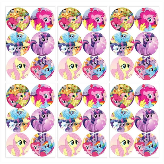 My little pony Stickers Party Favors Labels Birthday Thank You Themed Round Circle Baby Shower 60pcs