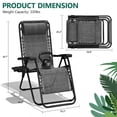 thumbnail image 2 of HaiCube Zero Gravity Chair Set of 2, Adjustable Reclining Outdoor Lounge Chairs with Cup Holder Tray & Headrest, Portable Folding Patio Chairs for Camping, Pool, Backyard, Gray, 2 of 9